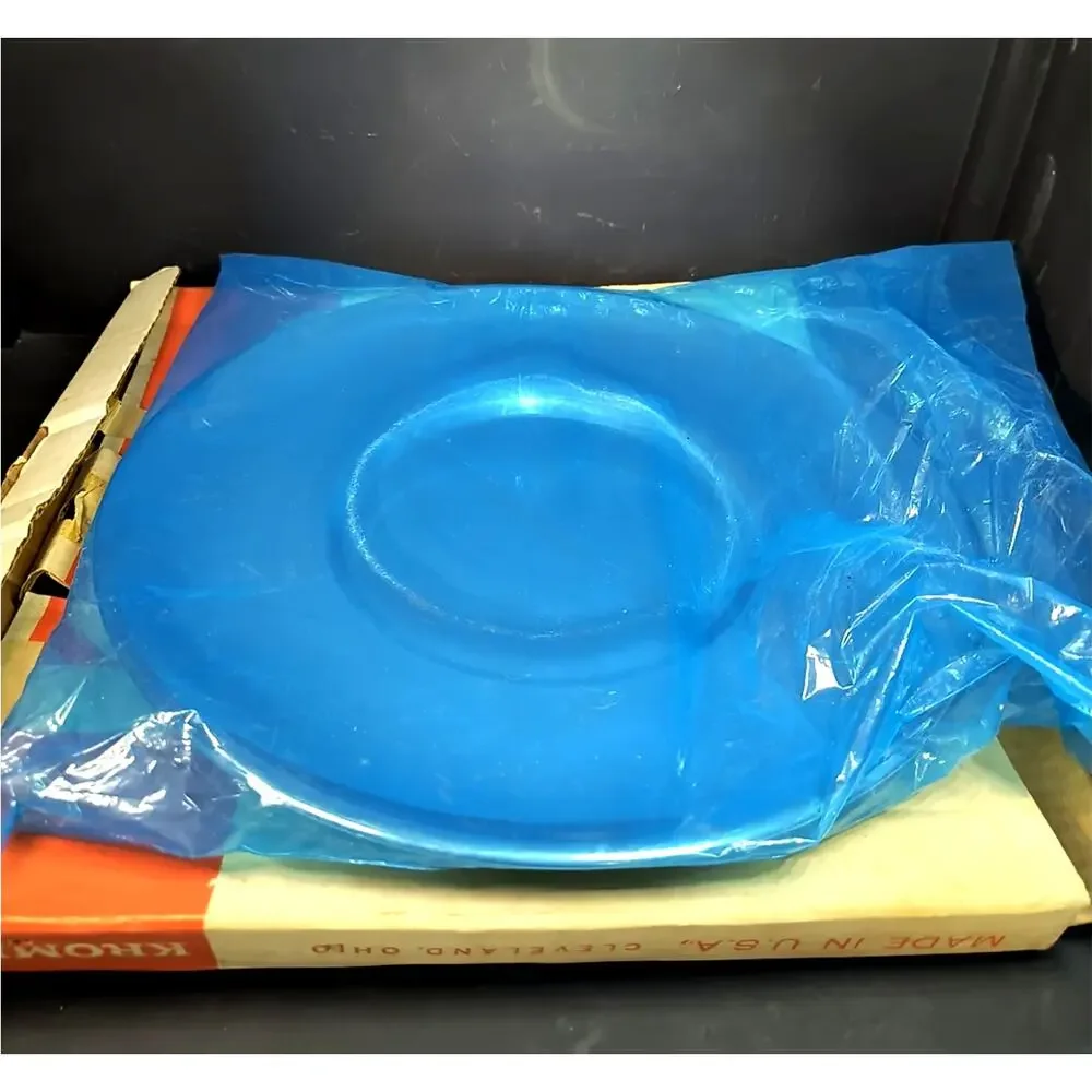 2064. Nearly New Vintage Kromex Round Chrome Serving Platter 12.75 Inches MCM